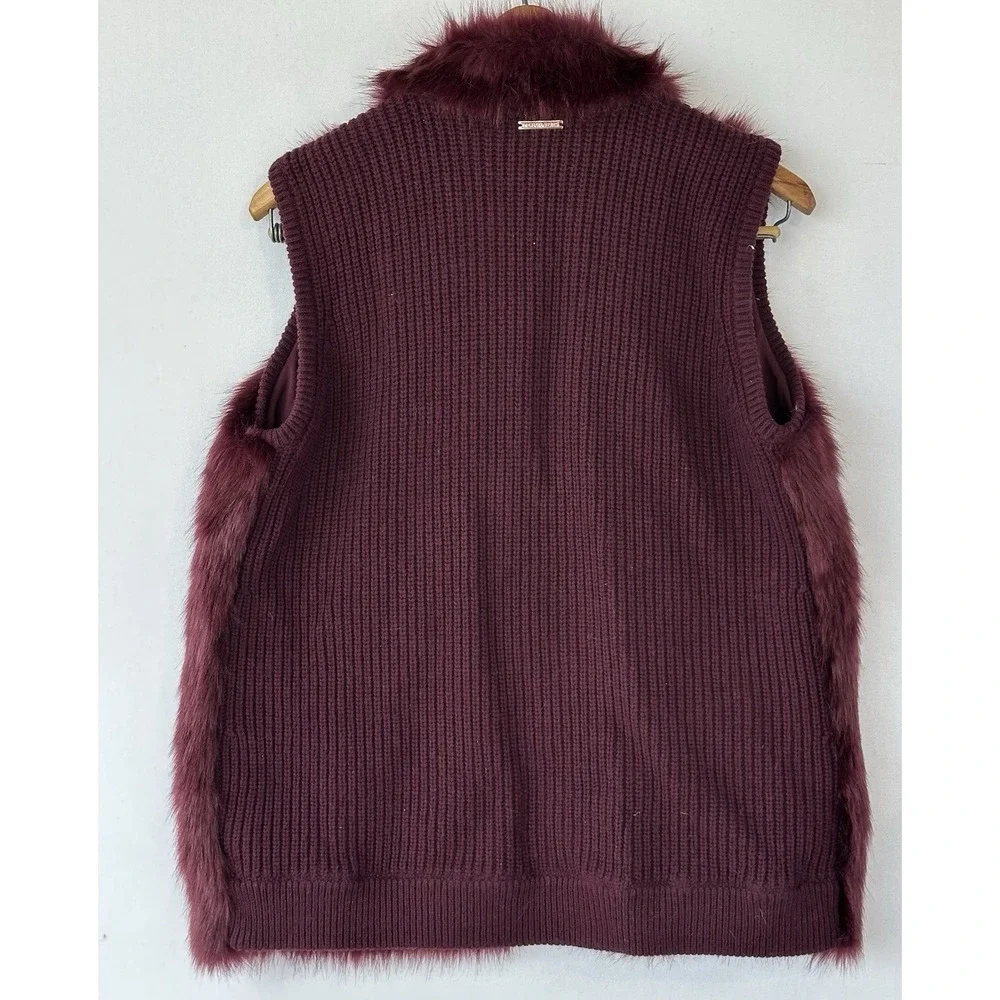 Michael Kors Faux Fur Vest Purple Classy Warm Women's L